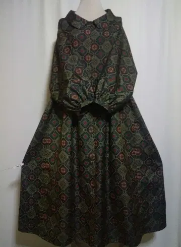 기모노 리메이크 / 돌먼 소매 / 카라 부착 원피스 사이즈 LL~3L