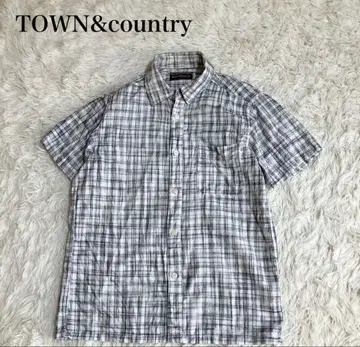 타운앤컨트리 반팔 체크 셔츠 빈티지 캐주얼 워셔블