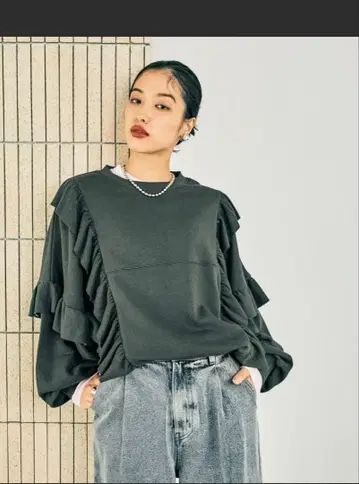 택 포함 로리즈팜 프릴 상의