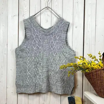 미사용 블루위로 니트 베스트 램스울 free