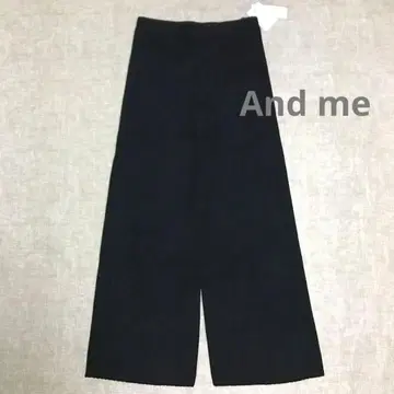 andme 스트레치 리브 니트 와이드 팬츠