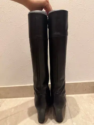 블랙 가죽 롱 부츠 다이애나