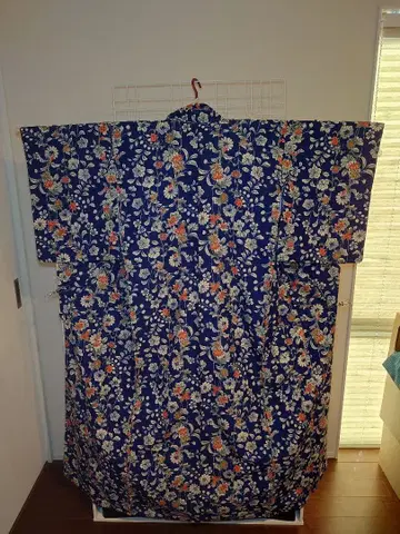 새상품급 시츠케 포함 워셔블 기모노 코몬 이중 기모노 초본 무늬