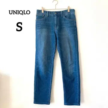 유니클로 데님 팬츠 S 블루 남성용 허리밴딩 부드러운 295