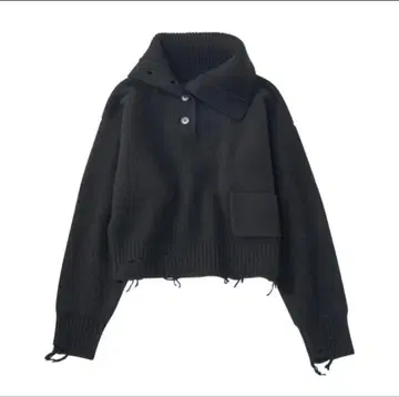 knuth marf/buttoned high-neck knit/black