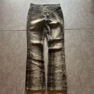 archive grunge fade damage denim pants