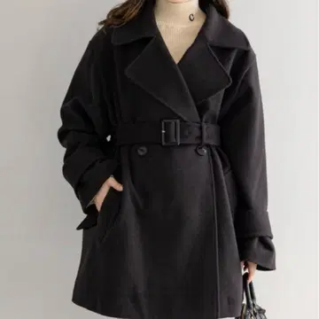 [ Chico ] 미들 기장 오버코트 블랙