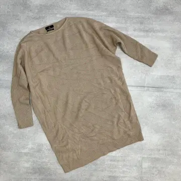 이네드 크루넥 니트 베이지 일본제 울 혼방 S 상당