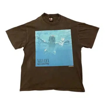 NIRVANA NEVER MIND 싱글 스티치 페이드 T셔츠 XL