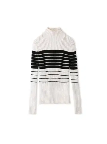 프레이 아이디 울 실크 리브 니트 하이넥 풀오버