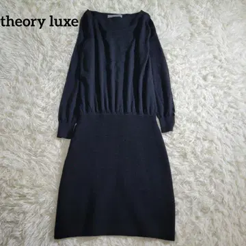 새상품급 띠어리 럭스 니트 원피스 무릎 기장 울 블랙 절개 M