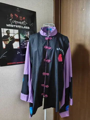 아이시텐류 키모노 셔츠 지뢰 중화 서브컬쳐 블랙 블랙 보라색 쿠로미