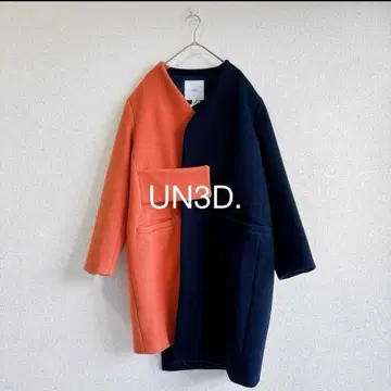 UN3D. 바이컬러 롱 코트
