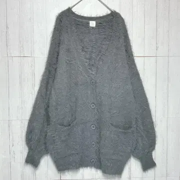 apres jour clair 샤기 니트 가디건 그레이 [ F ]