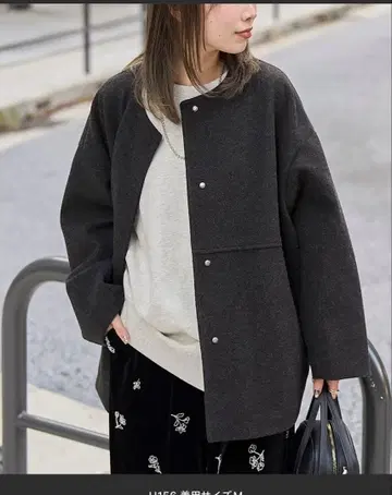 coen 라이트 멜톤 노카라 미들 코트