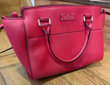 빨간색 가죽 토트백