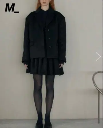 새상품급 M_엠언더바 BOX SHOULDER JACKET 블랙 L