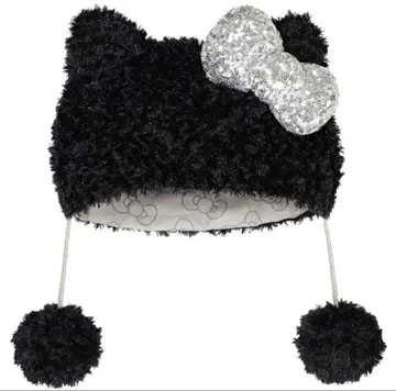 헬로키티 폼폼 포함 니트 모자 USJ 유니버셜