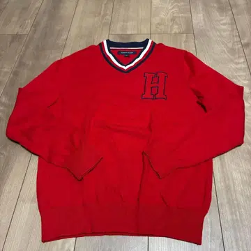 새상품급 타미힐피거 남성용 니트 스웨터 M 레드