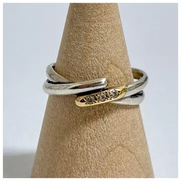 실버 925 K10 콤비 보석 반지