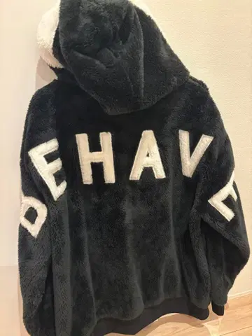 미사용 새상품 더블 포커스 보아 블루종 보아 후드티 아우터 블랙 블랙