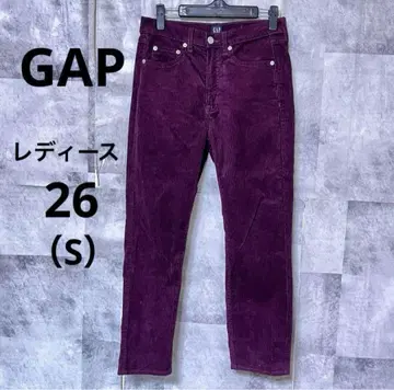 갭 코듀로이 팬츠 스트레이트 26 S 상당 퍼플 캐주얼