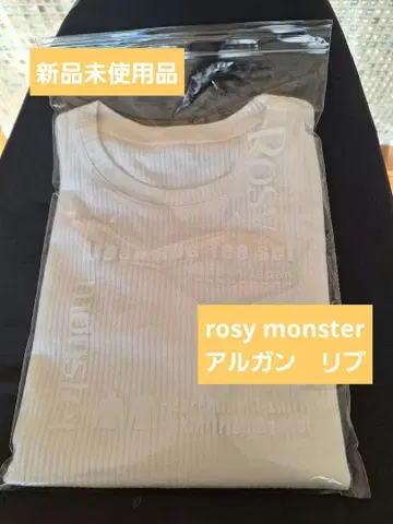 [미사용 새상품] rosymonster 아르간 리브 크루넥 화이트