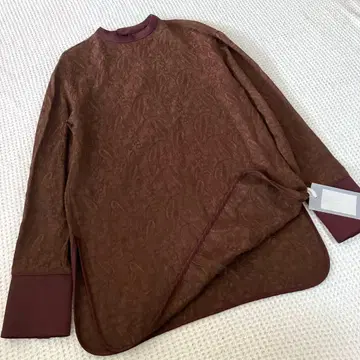 택 포함 새상품 TODAYFUL 자카드 스탠드 카라 블라우스 상의