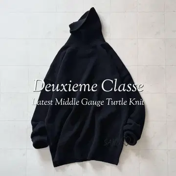 정가 4.3만 두지엠 클라세 latest 미들 게이지 터틀 니트 블랙