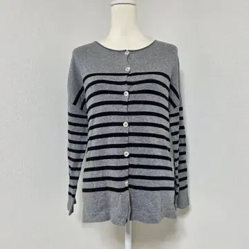 오메카시 보더 긴팔 크루넥 가디건 [ F ]