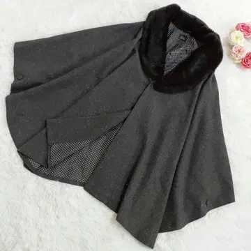 미사용급 hiromichi nakano 판초 기모노 코트 케이프 퍼