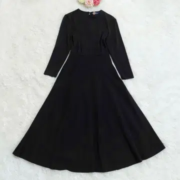 새상품급 랄프 로렌 니트 원피스 롱 울 플레어 블랙