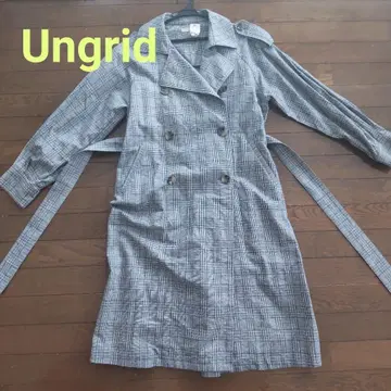 Ungrid 그레이 체크 트렌치코트 S