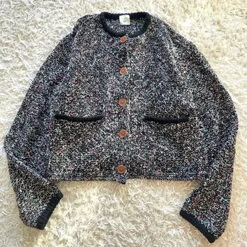 6 ROKU 믹스 슬라브 니트 가디건