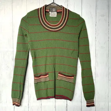 [ 레어 ] 이탈리아제 빈티지 리브 니트 스웨터 레트로 울 L
