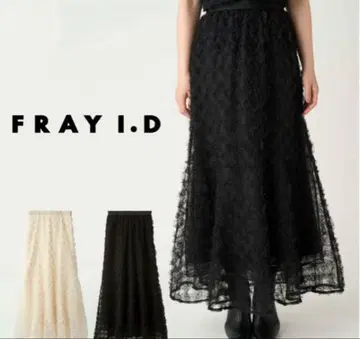 프레이 아이디 튤 자수 스커트