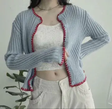 [ 택 포함 새상품 ] bita. VACANCY 배색 스티치 니트 가디건