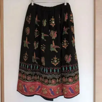 *70s 빈티지 인도 거울 자수 롱 스커트 Vintage*