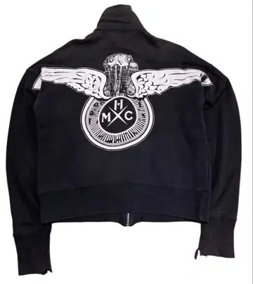 00s Y2K 그래픽 프린트 데미지 집업 맨투맨