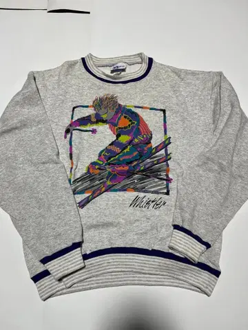 남성용 구제 의류 맨투맨 컬러풀 그래픽 프린트