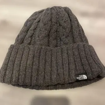 THE NORTH FACE 그레이 니트 모자 케이블 짜임
