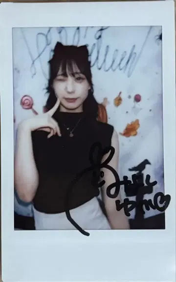 미요시 유카 친필 사인 폴라로이드