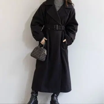 Chico 오버 롱 코트 트렌치 블랙