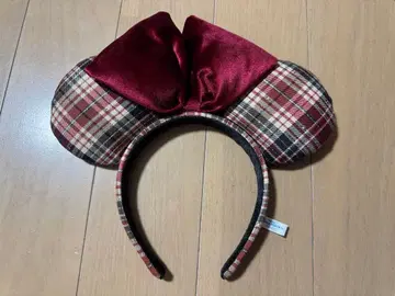 미니 머리띠 체크 무늬 디즈니 미니 마우스