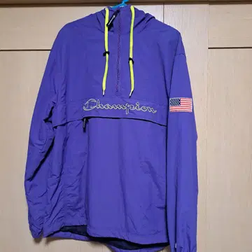 Champion 후드 부착 나일론 자켓 L 보라색