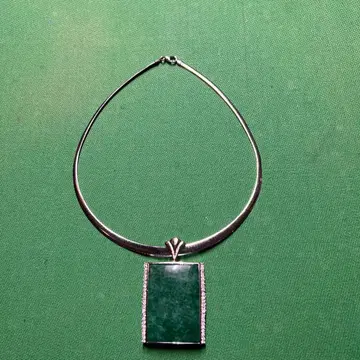 그린 제이드 목걸이 실버 925