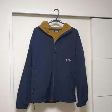 ALTUS 리버서블 플리스 나일론 후드티 네이비 브라운