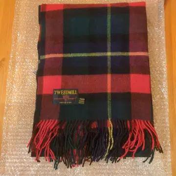 트위드밀 울 솔리드 체크 스톨
