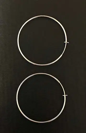 [ 새상품급 ] 스타 주얼리 후프 귀걸이 K10 화이트 골드 후프 귀걸이