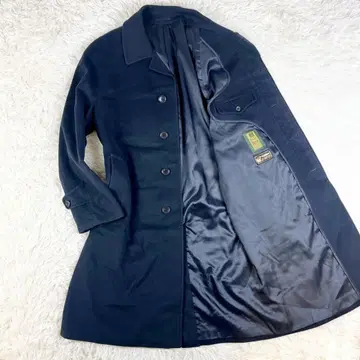 레어 캐시미어 100% 리켄바커 체스터 코트 네이비 롱 기장